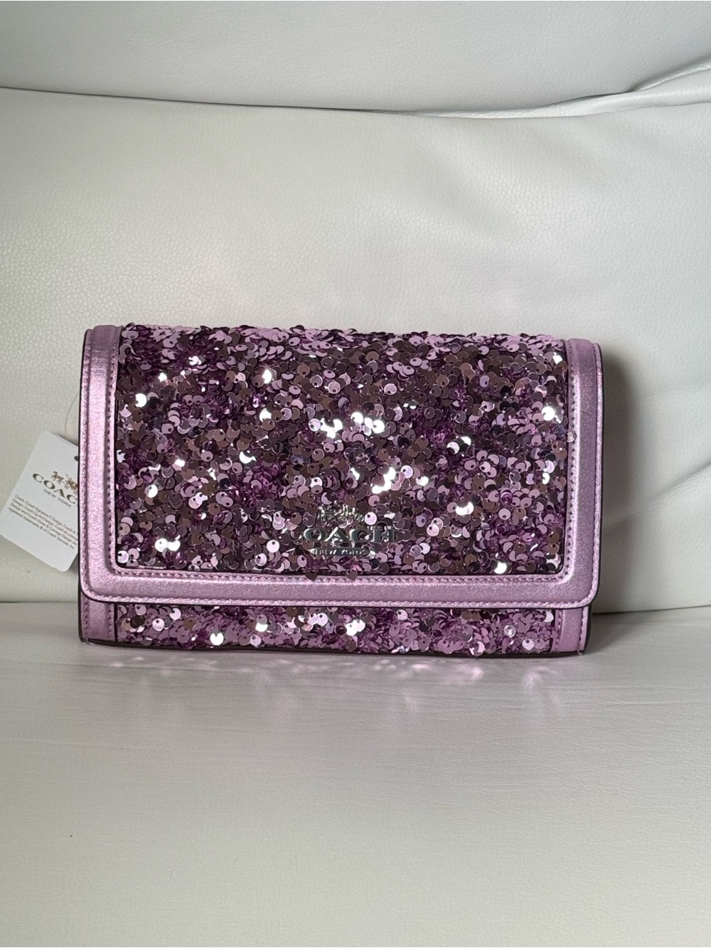 Coach Sequin Clutch in Pink